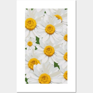 Daisy on the Grass - seamless floral pattern design Posters and Art